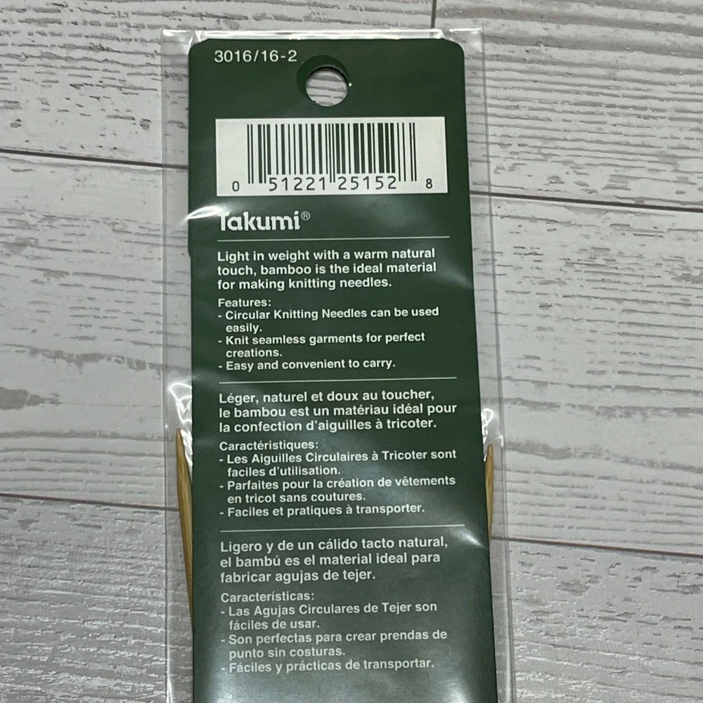 Clover Takumi Bamboo Circular Knitting Needles 16in No 2 2.75mm 3016/16-2